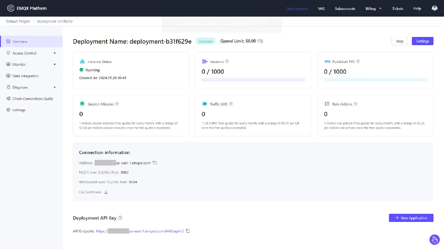 Overview of the EMQX Serverless deployment