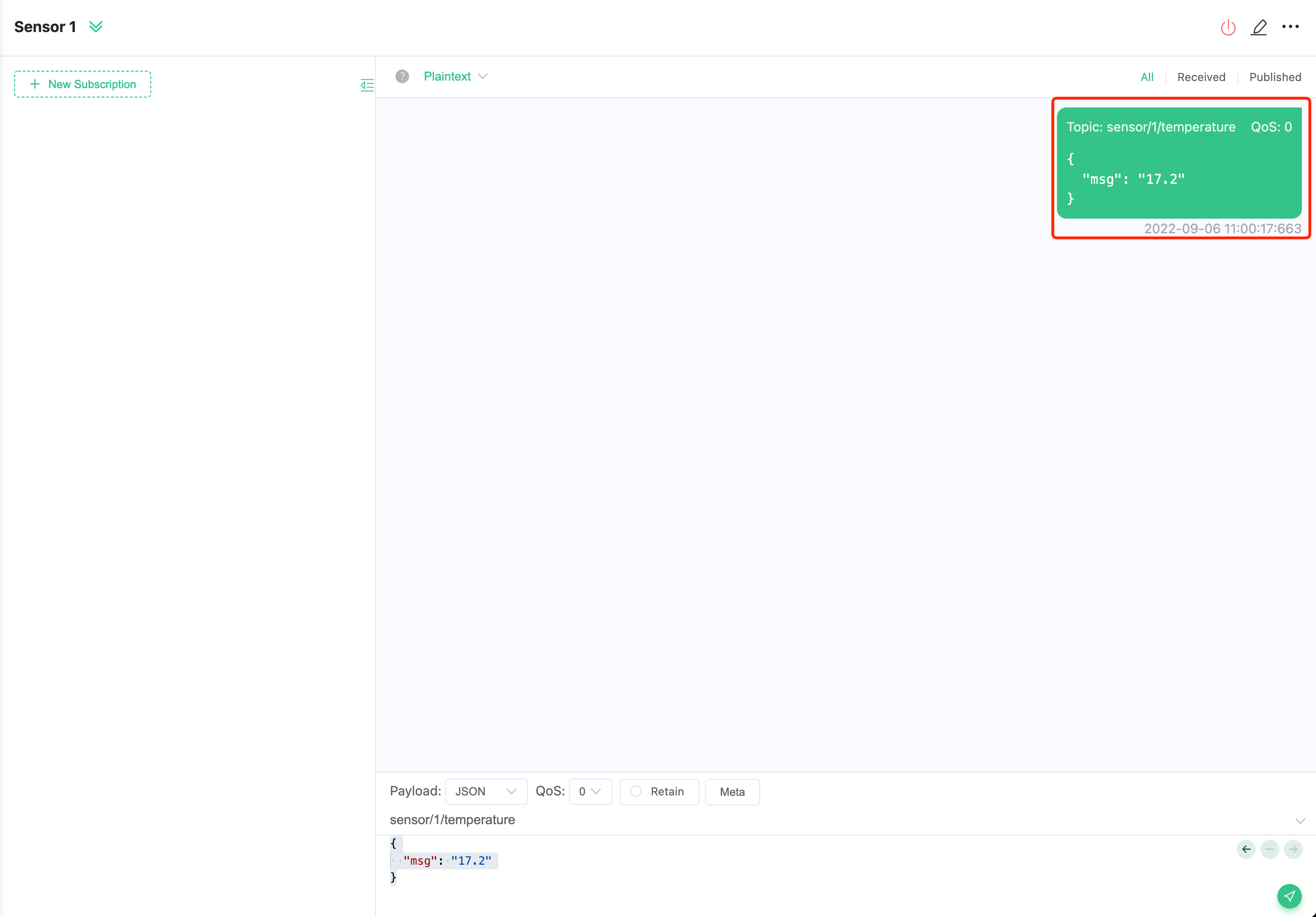 MQTT 訊息發布成功