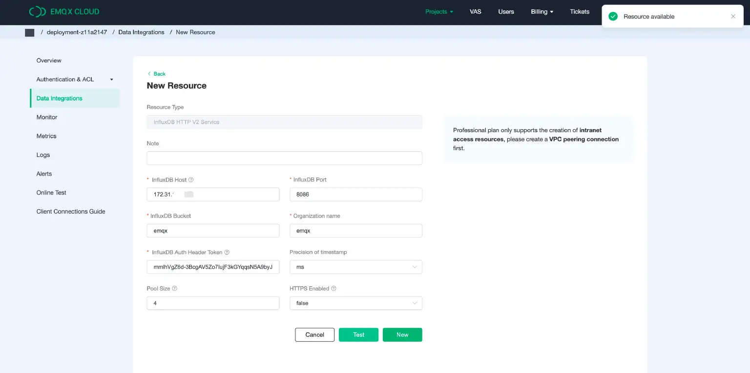 Enter the configuration details 