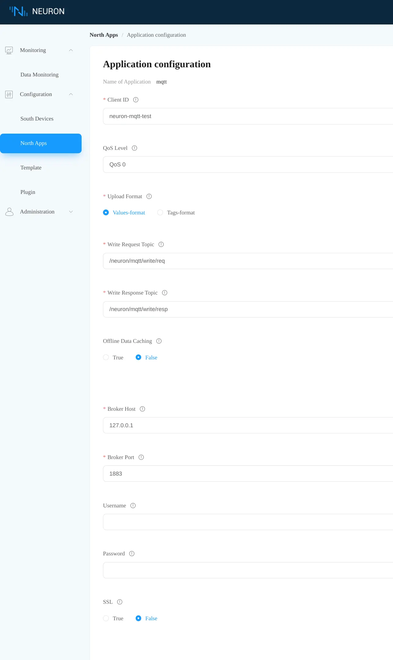 Configure the *mqtt* node