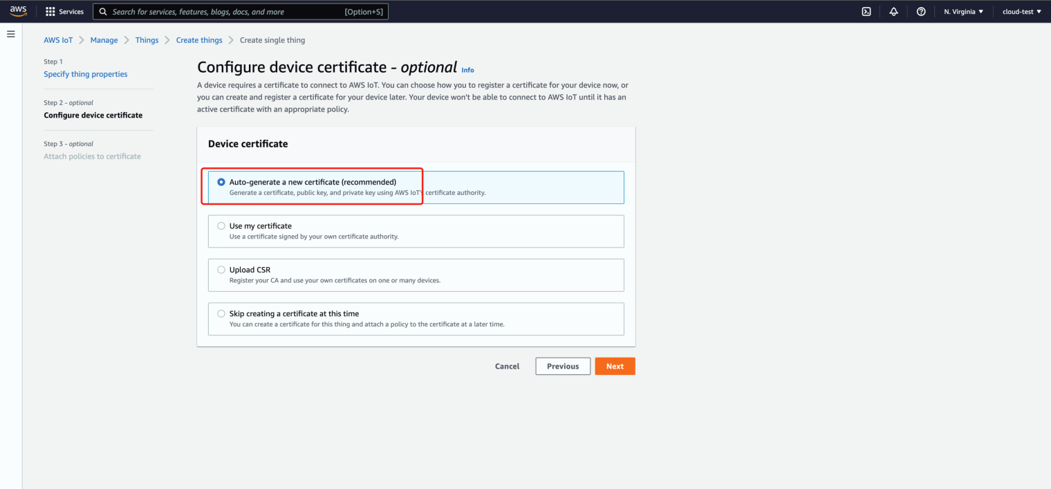 Create and download the certificate