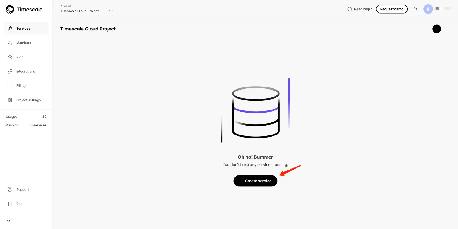 Login to Timescale Cloud