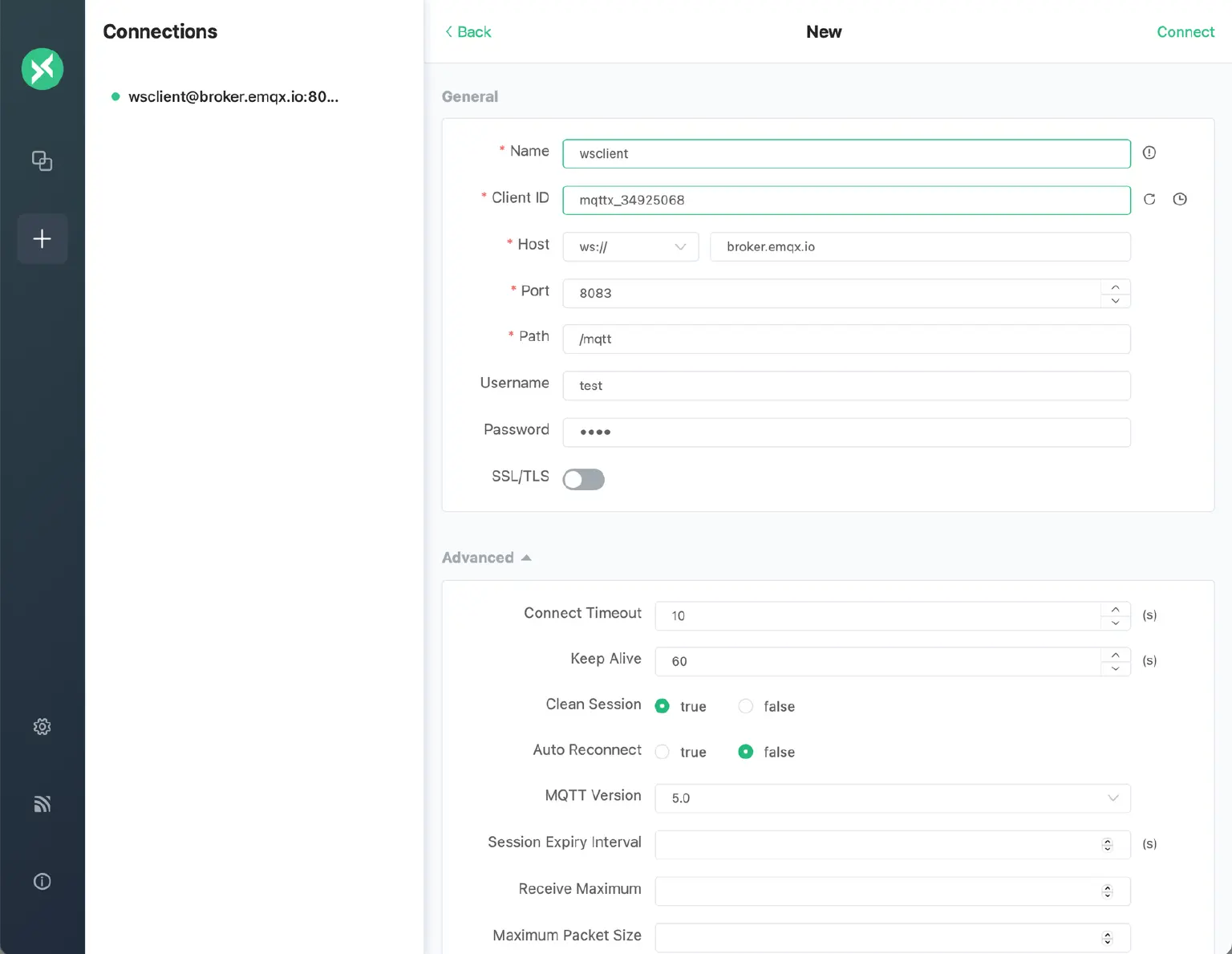 Create an MQTT connection