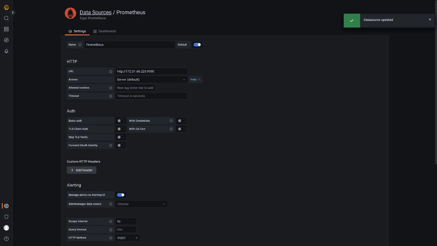 Add Prometheus as a Data Source