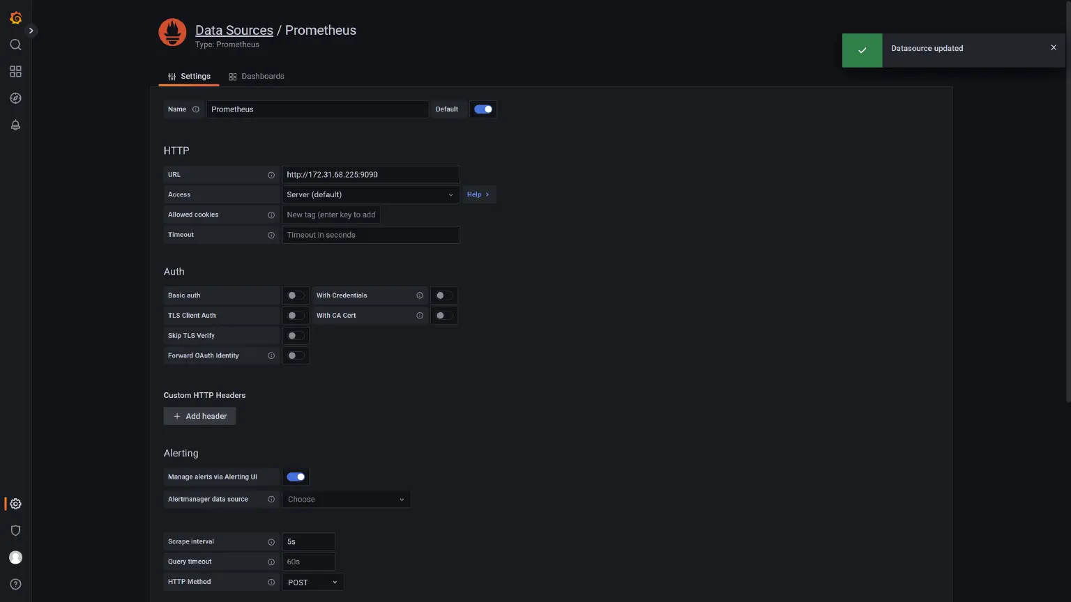 Add Prometheus as a Data Source