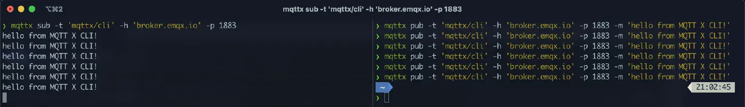 MQTTX CLI Publish