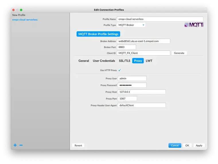 MQTT.fx proxy