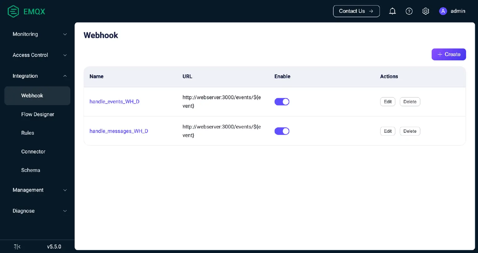 EMQX Webhook