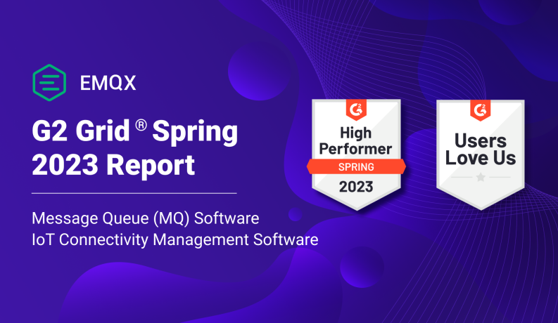EMQX Receives Badges for Message Queue and IoT Connectivity in G2’s Spring 2023 Report