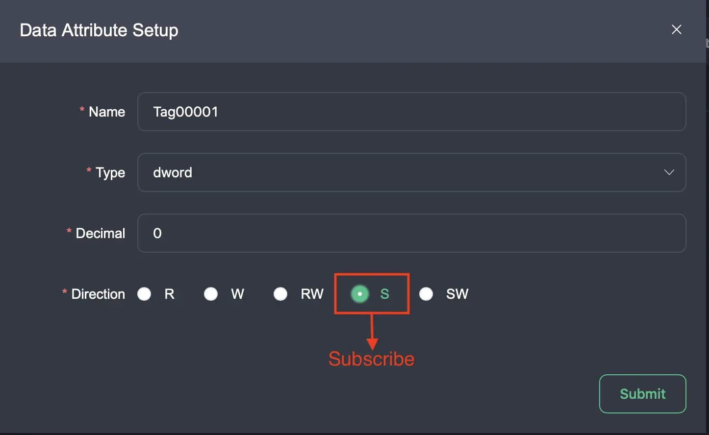 OPC UA subscription function