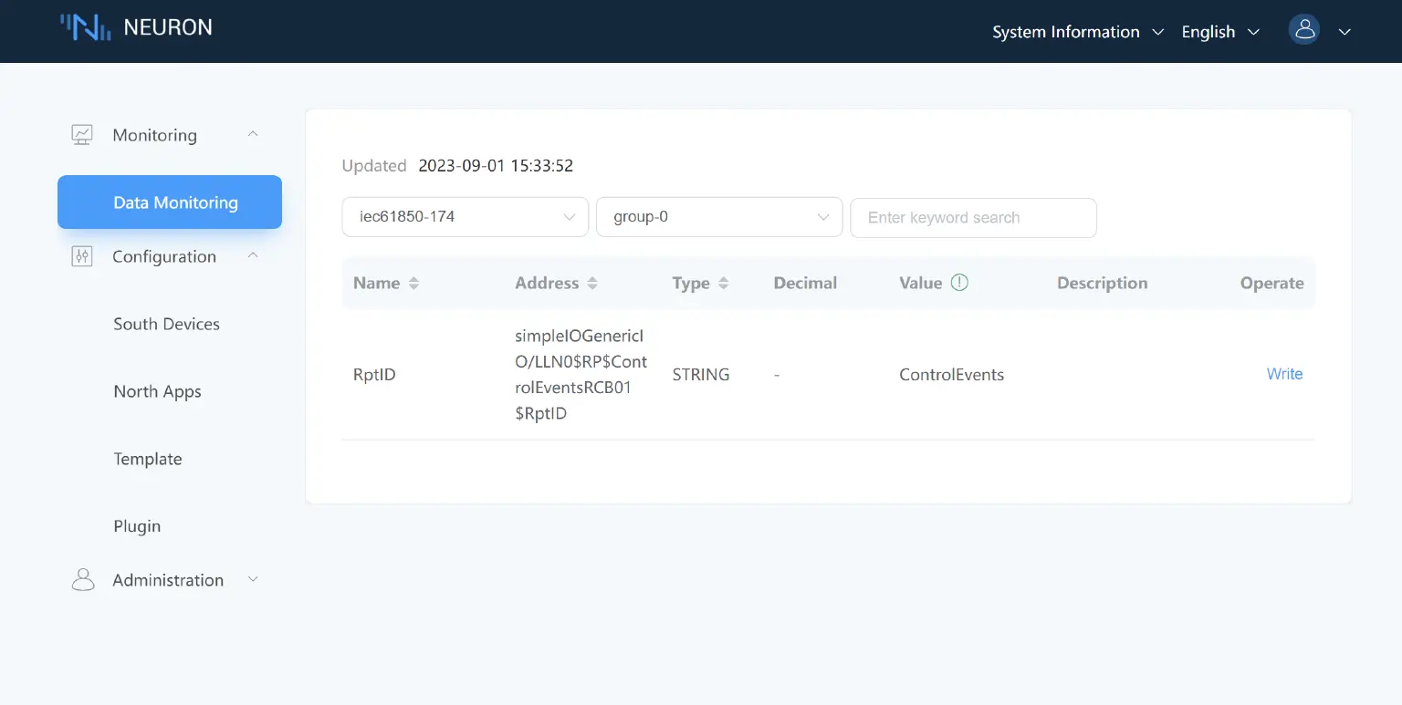 View Collected Data in Data Monitoring