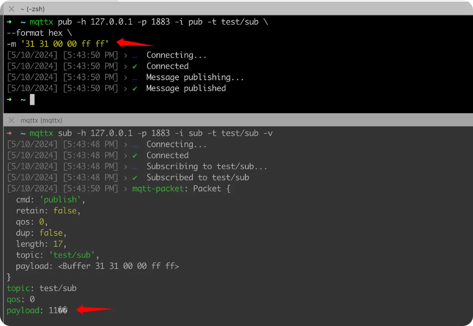 Binary format message