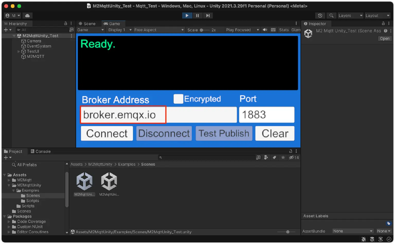 Press Play to run the application
