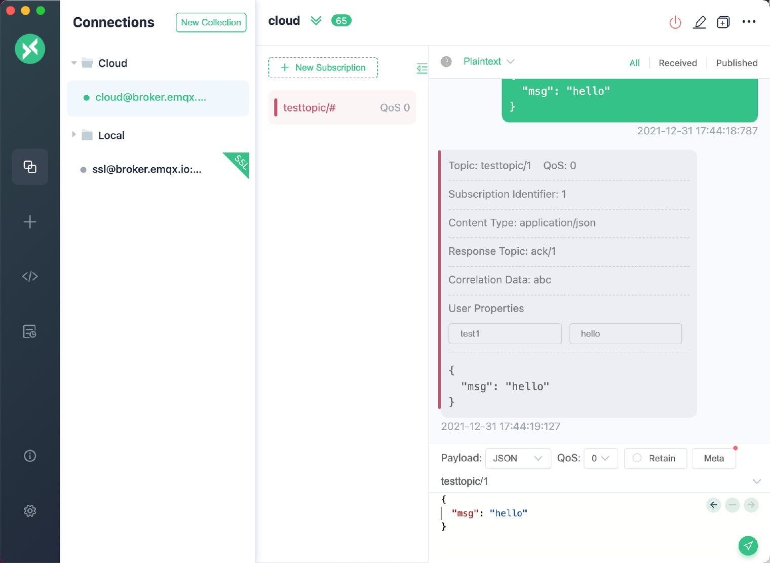 MQTT 5.0 properties