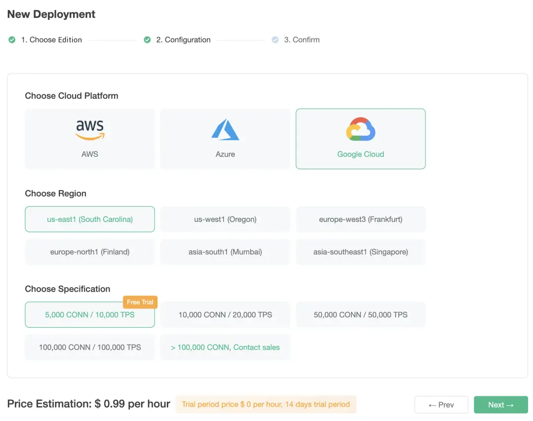 Select Google Cloud Platform 