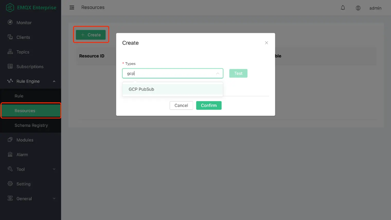 EMQX Dashboard Rule Engine