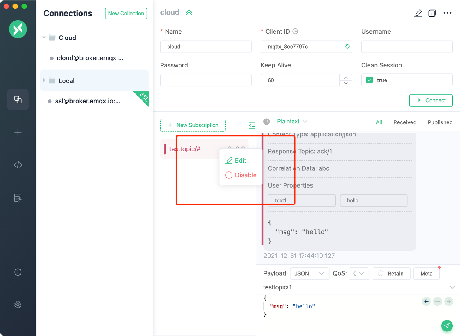 Edit/Disable/Enable MQTT Topics