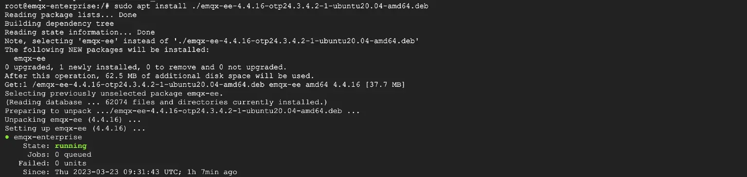 Install EMQX Enterprise: