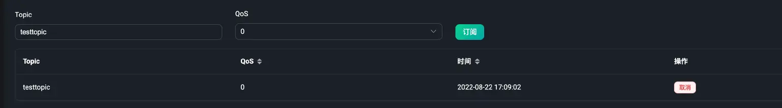 MQTT over WebSocket 订阅主题